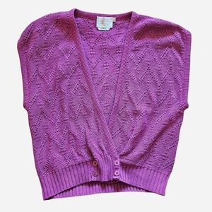 Vintage 1980s Pendelton Pointelle Cotton Knit Vest Size Large